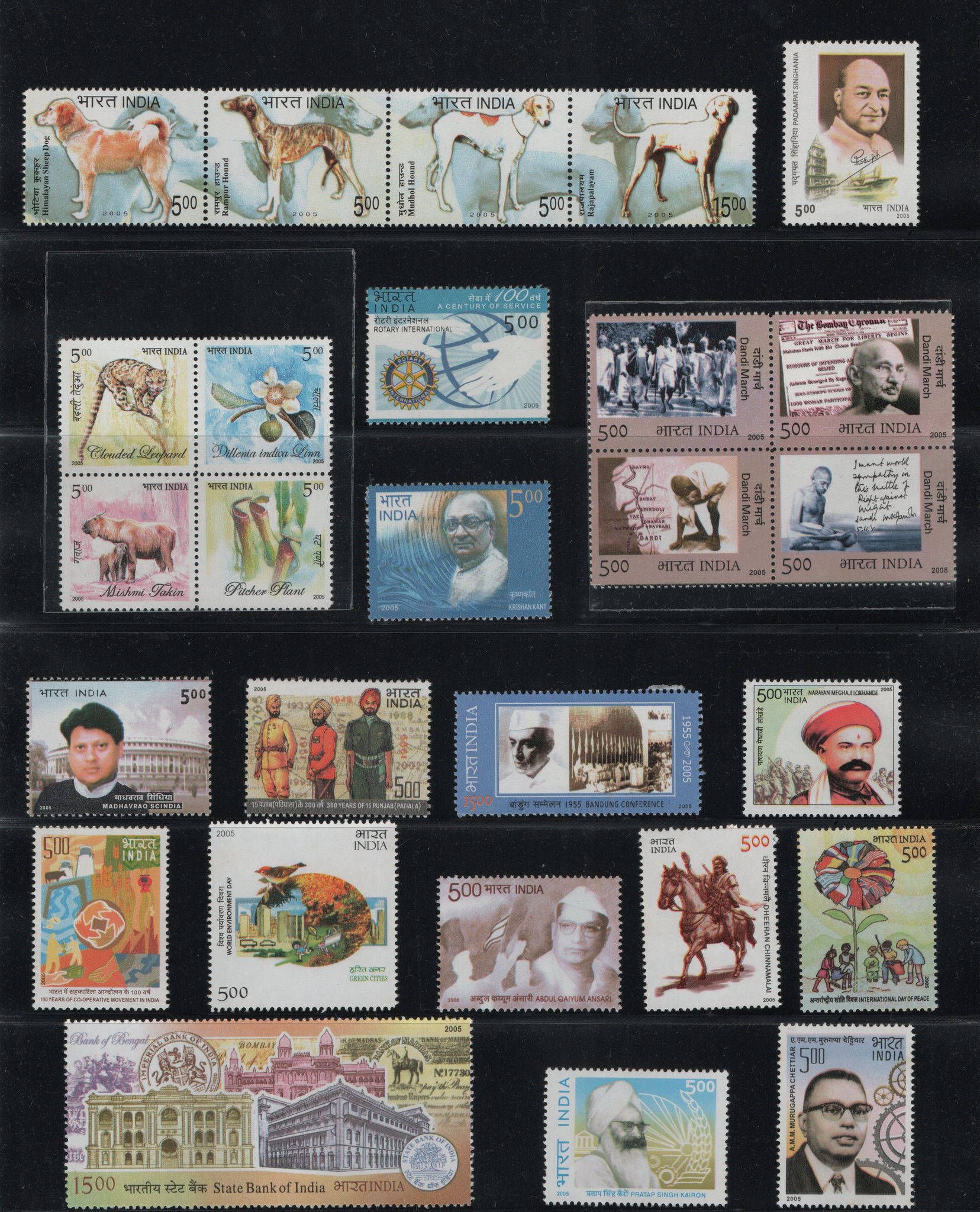 Shobhaphila's MNH Commemorative Year Pack Stamps 2005 (49 Nos.)