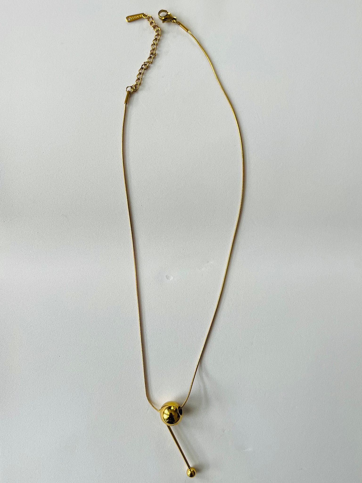 Elegant Gold Plated Spherical Pendant Necklace