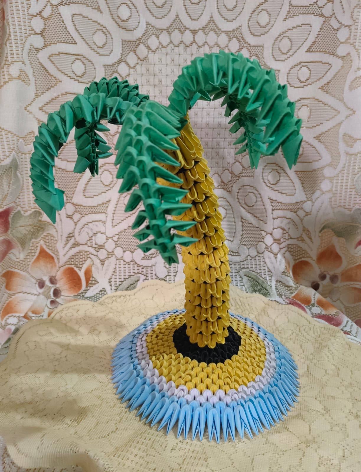 Handcrafted 3D Origami Paper Palm Tree Decor