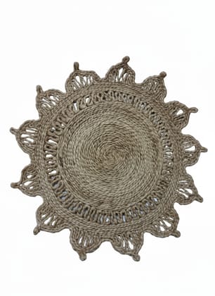 Radiant Sunburst Bohemian Jute Placemat – Handwoven Elegance