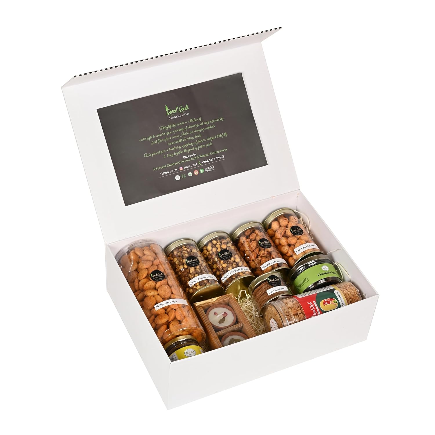 Rural Roots Hungama Sutra Diwali Gift Hamper | Chakna & Healthy Snacks Hamper | Wholesome Festive Gift Box for Family, Friends & Corporate Gifting | Indian Snacks, Dry Snacks & Festive Essentials