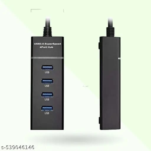 4 Port USB HUB SuperSpeed 3.0 Portable Mini-Hub For Pendrive, Mouse, Keyboards, Camera, Mobile, Tablet, PC, Laptop, TV Etc - USB Hub (Black)