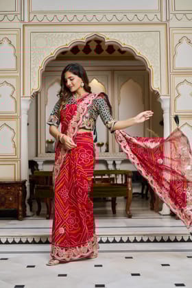 Red Saree for Karva Chauth | Designer Bridal Silk Saree Online | Traditional Festive Wear Saree for Women