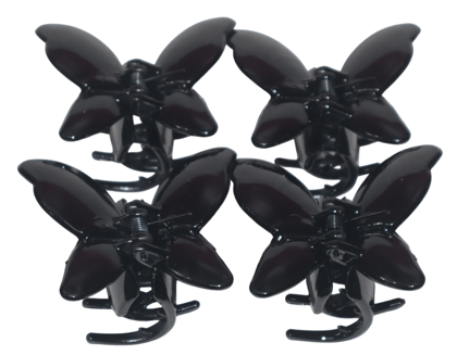Black Butterfly Mini Hair Claw Clips for Women & Girls (Pack of 4)