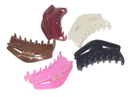 Assorted Mini Hair Claw Clips Set of 5 - Multicolor Jaw Clips for Women & Girls