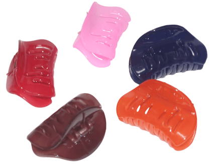 Stylish Multi-Color Plastic Hair Claw Clips Set for Women