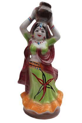 Traditional Ceramic Indian Woman Figurine with Pot - Cultural Home Decor Showpiece Traditional Ceramic Indian Woman Figurine with Pot - Cultural Home Decor Showpiece