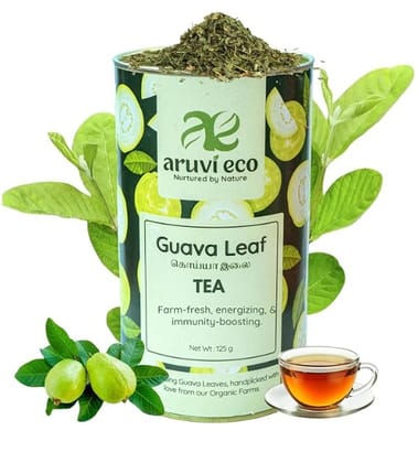 Aruvi Eco Guava Leaf Tea| Herbal Tea for Sleep, Immunity & Stress Relief | Rich in Antioxidants, 100% Natural, No Additives (125g)