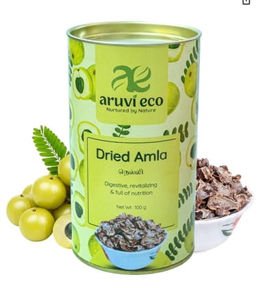 Aruvi Eco Pure Organic Dried Amla (100g) | Sugar-Free & Salt-Free Amla Candy | Indian Gooseberry Fruit Pieces for Hair Growth, Eating, & Digestion | 100% Natural, Farm-Fresh, No Preservatives