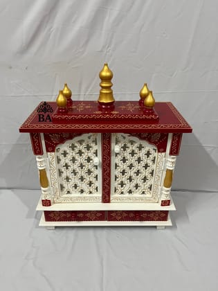 Indian Wooden Mandir Handcrafted Wooden Temple for Home & Office (45x20x55 CM)