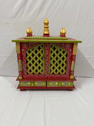 Wooden Pooja Mandir for Home Handcrafted Temple Design Ethnic Pooja Mandir for Living Room