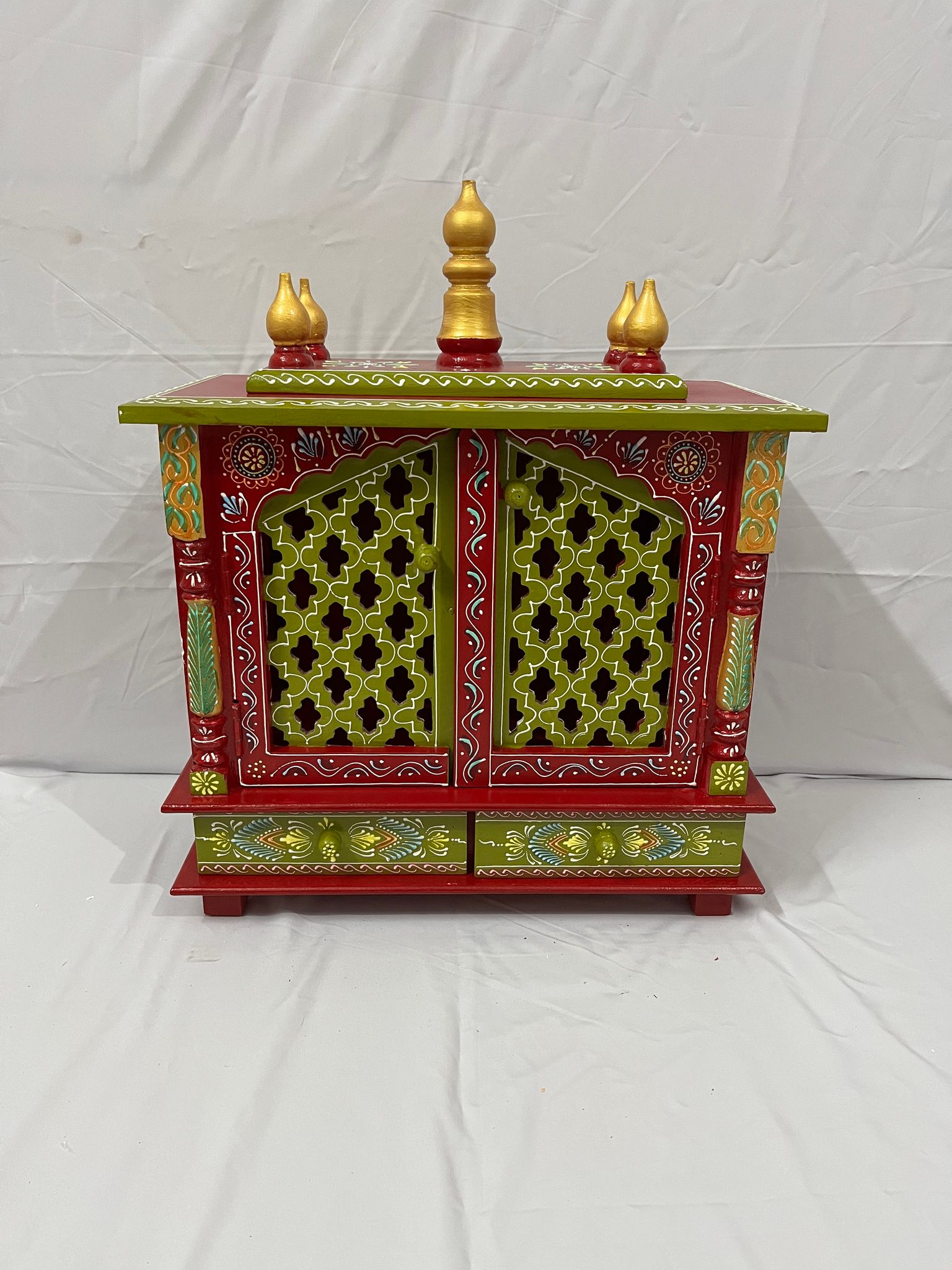Wooden Pooja Mandir for Home Handcrafted Temple Design Ethnic Pooja Mandir for Living Room