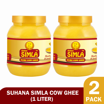 Suhana Simla Pure Cow Ghee - 1 Liter  (Pack of 2)
