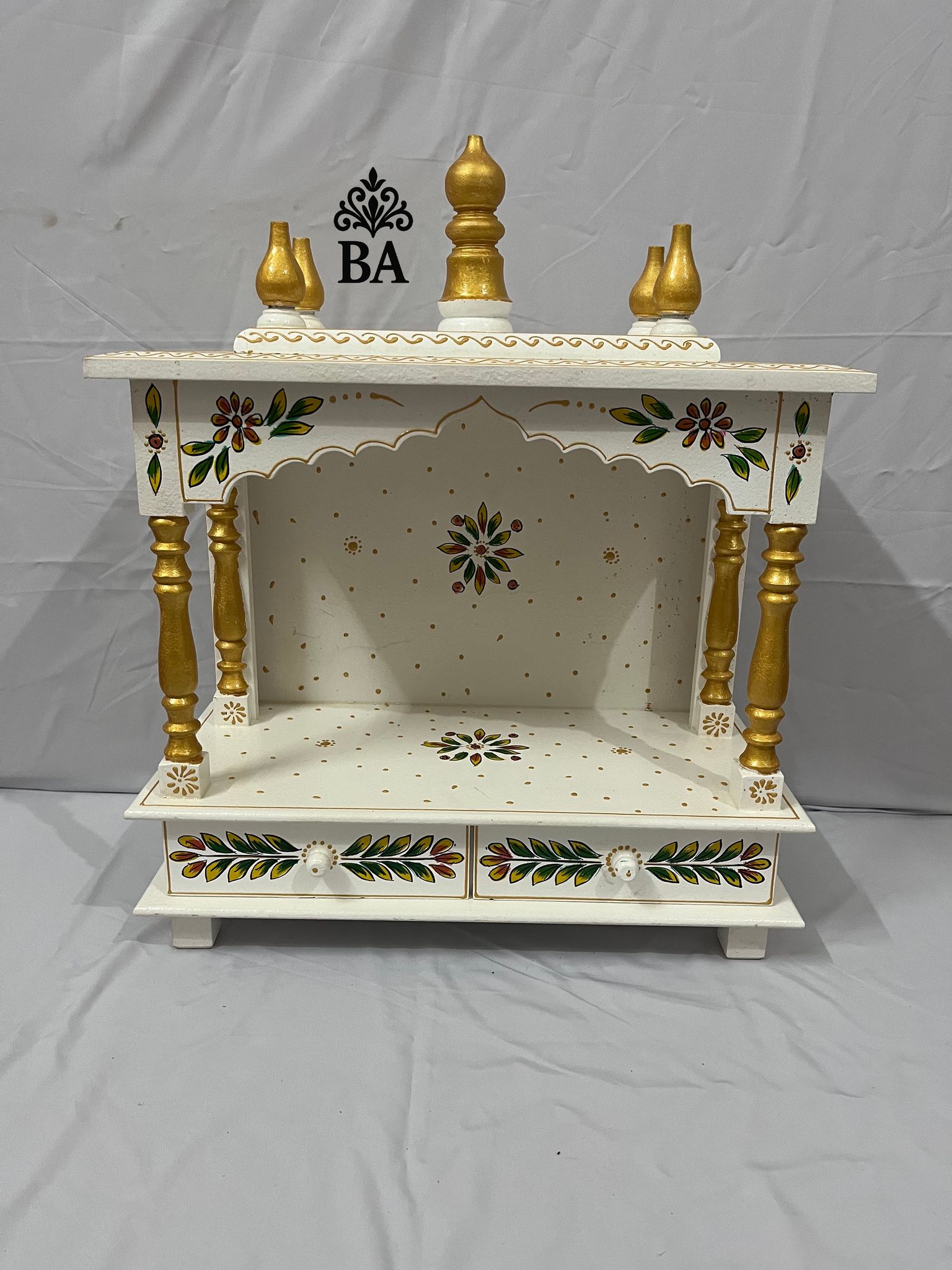 Traditional Wooden Temple Handmade Home Mandir Solid Wood Temple for Home