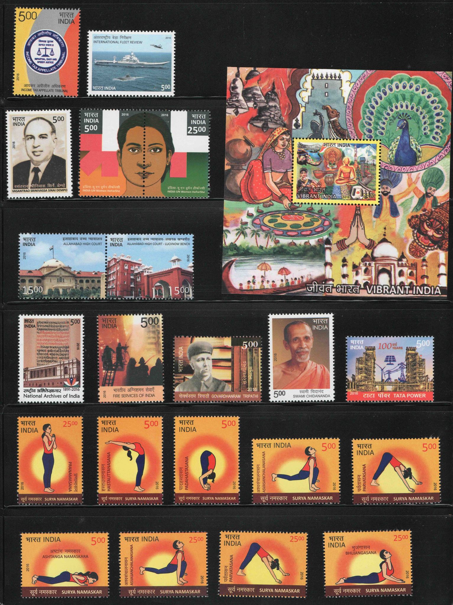 Shobhaphila's MNH Commemorative Year Pack stamps 2016 (95 Nos.)