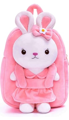 Kids Velvet School Bag Soft Plush Standard Cute Backpack Baby Girl Preschool Mini Travel Bags Ideal for Baby Girl & Baby Boy & Toddlers Picnic Carry Travelling Bags (2-5 Years)