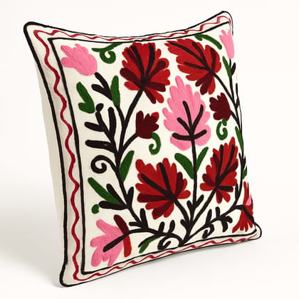 Embroidered Floral Decorative Throw Pillow Embroidered Floral Decorative Throw Pillow