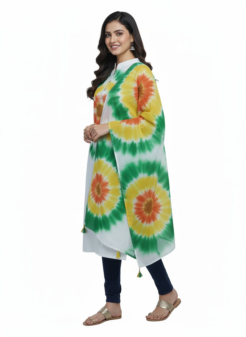 Surya Kiran" - Hand-Dyed Tie-Dye Kurti & Dupatta Set