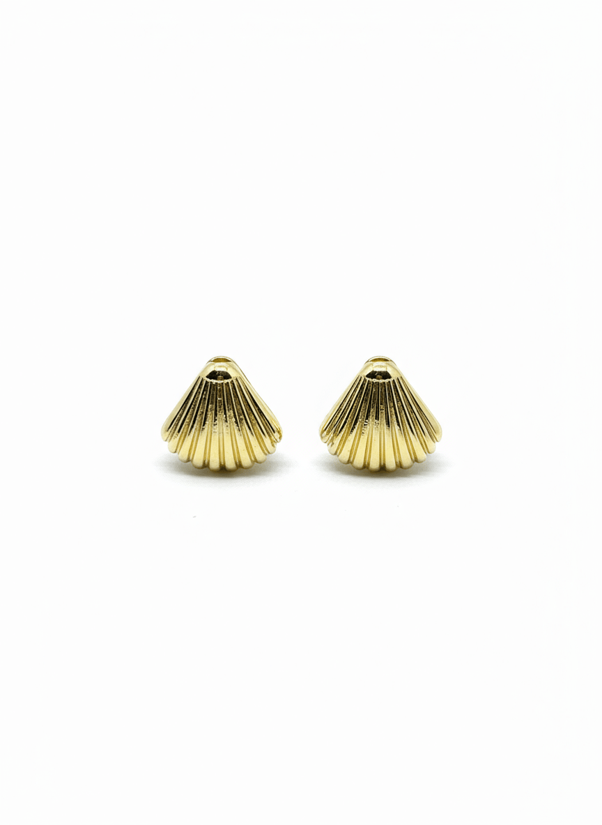 Elegant Gold Plated Seashell Charm Beads (Pair) for Jewelry Making