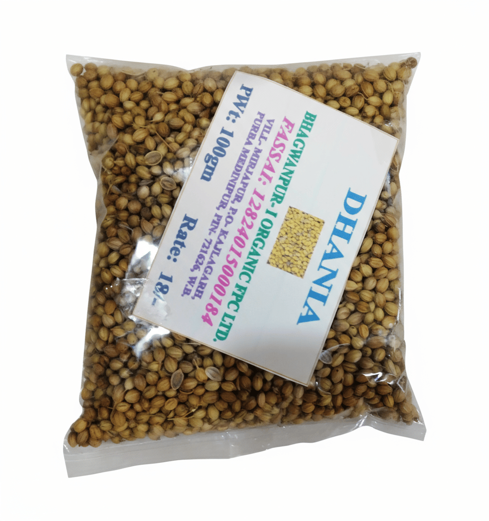 Organic Whole Coriander Seeds (Dhaniya) - Aromatic Indian Spice - 100g