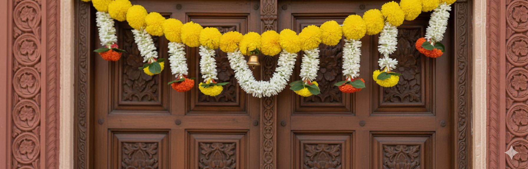 Yellow Artificial Marigold Flower Toran for Door Decoration