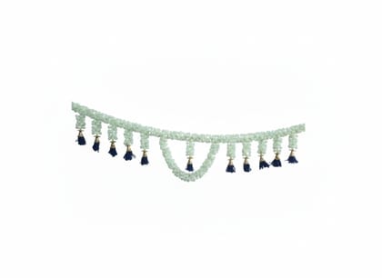Traditional Artificial Flower Toran with Blue Tassels for Festive Decor Traditional Artificial Flower Toran with Blue Tassels for Festive Decor