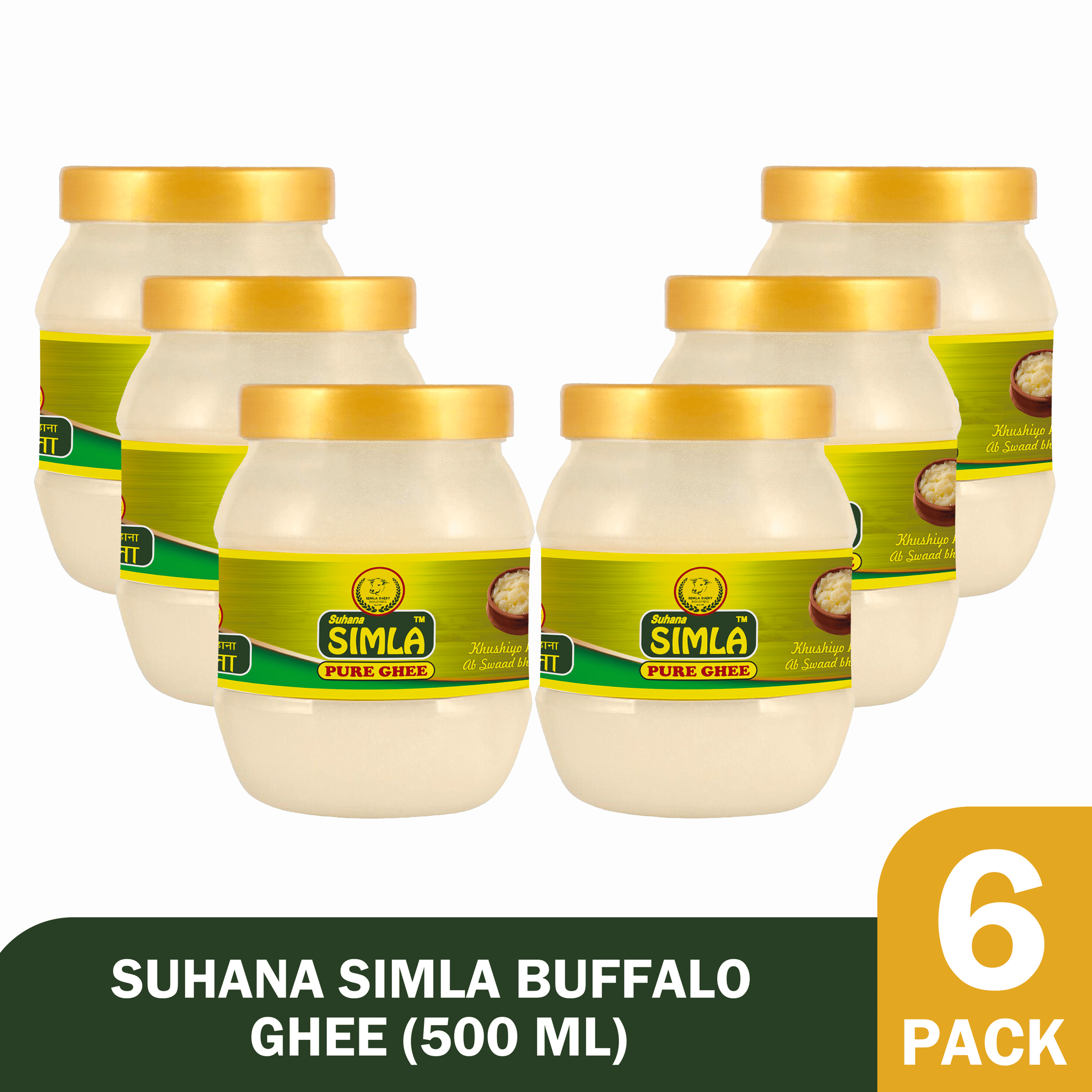 Suhana Simla Pure Buffalo Ghee 500 ML (Pack of 6)