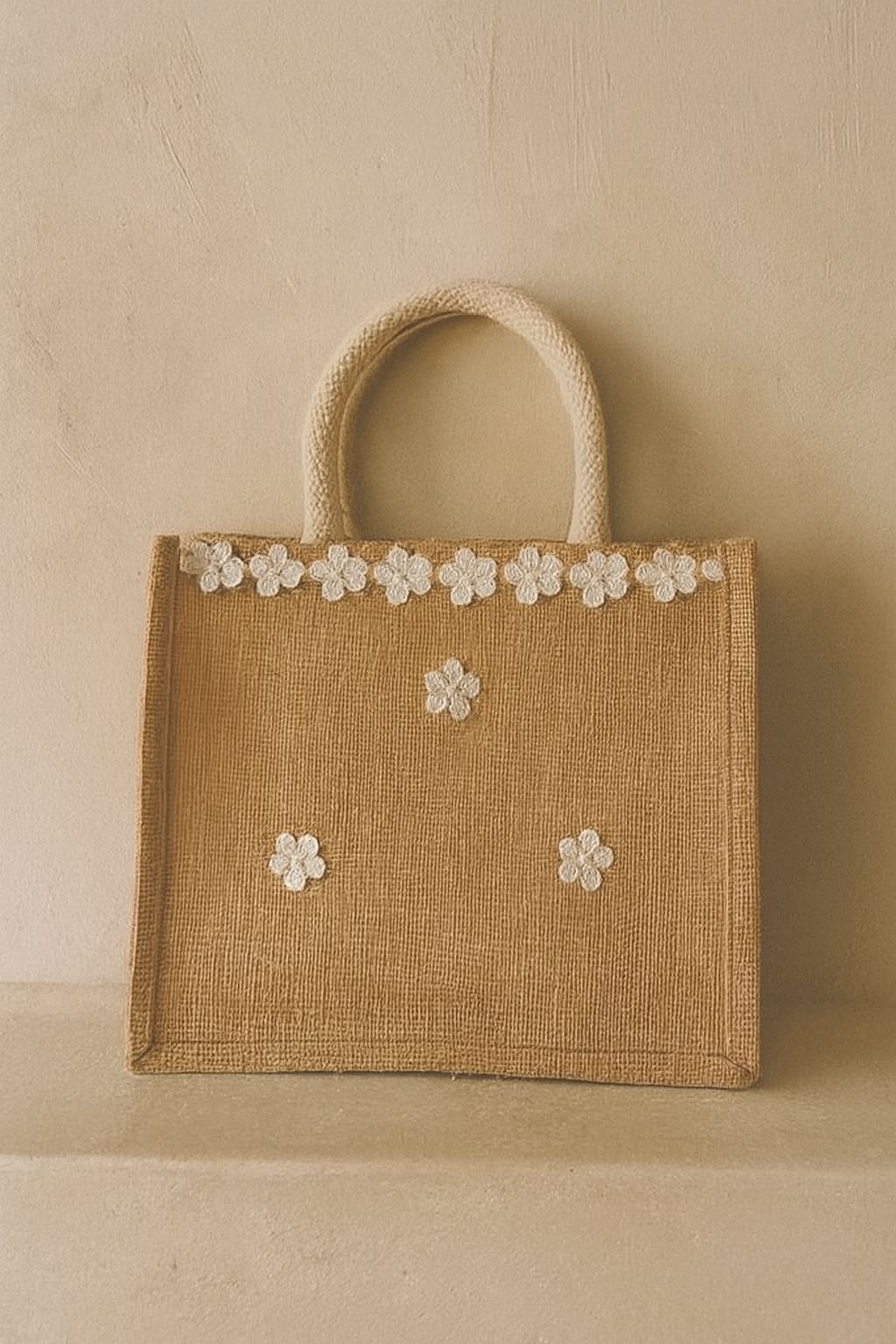 Eco-Friendly Jute Tote Bag with Rope Handles - Stylish & Reusable