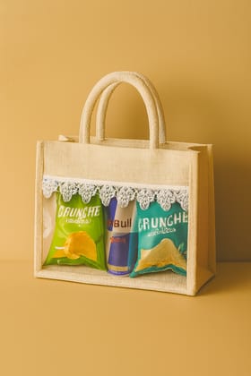 Eco-Friendly Jute & Cotton Blend Reusable Tote Bag - Mustard Yellow