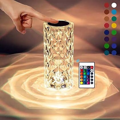 Crystal Rose Diamond LED Table Lamp with Remote, RGB Touch Control Night Light Crystal Rose Diamond LED Table Lamp with Remote, RGB Touch Control Night Light