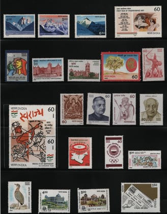 Shobhaphila's Indian MNH Commemorative Year Pack Stamps 1988 ( 57 Stamps)
