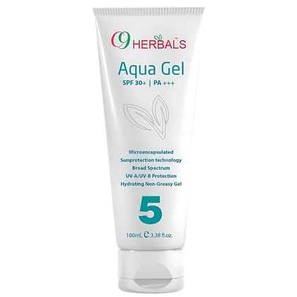 9 Herbals Aqua Gel SPF 30+ PA+++ Sunscreen - Broad Spectrum UV Protection 100ml 9 Herbals Aqua Gel SPF 30+ PA+++ Sunscreen - Broad Spectrum UV Protection 100ml