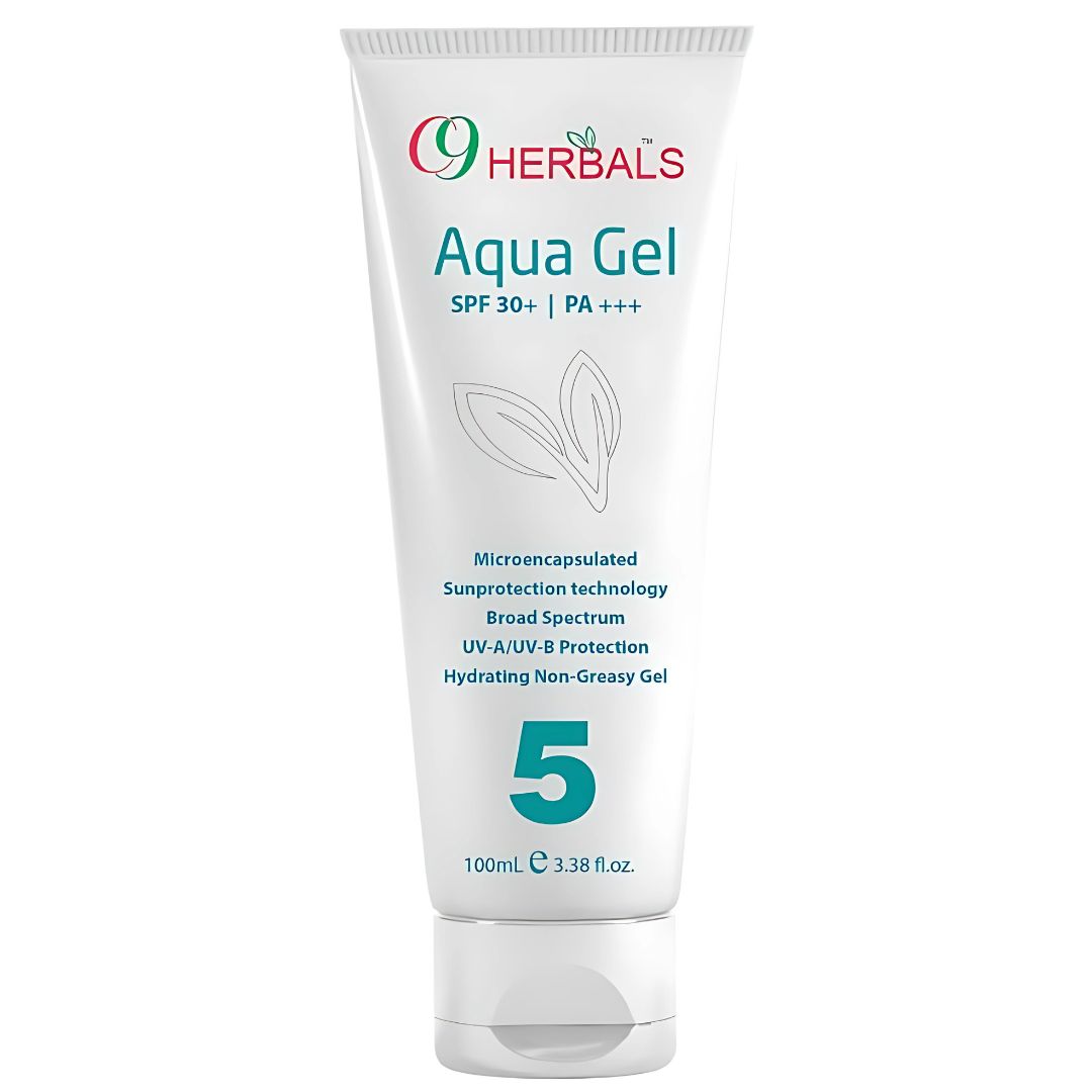9 Herbals Aqua Gel SPF 30+ PA+++ Sunscreen - Broad Spectrum UV Protection 100ml