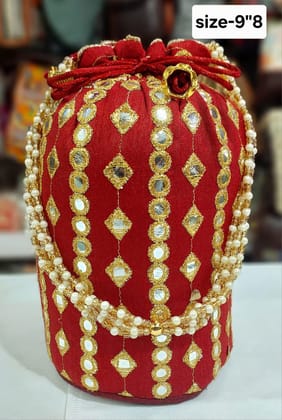Embroidered Potli Bag with Pearl Handle for Women {Assorted Color} Embroidered Potli Bag with Pearl Handle for Women {Assorted Color}