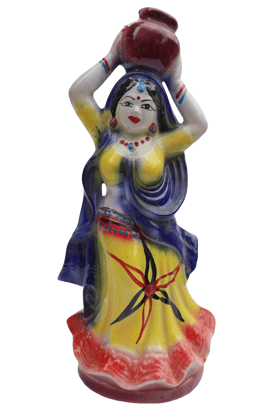 Traditional Indian Woman Ceramic Idol Decorative Showpiece