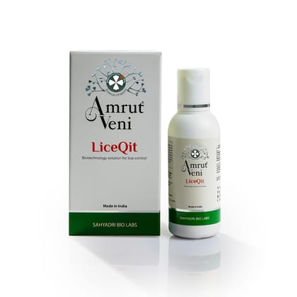 Amrutveni LiceQit Anti-Lice Hair Oil, 50ml | Natural Biotechnology Solution for Lice & Nits Control | Gentle & Effective Scalp Care