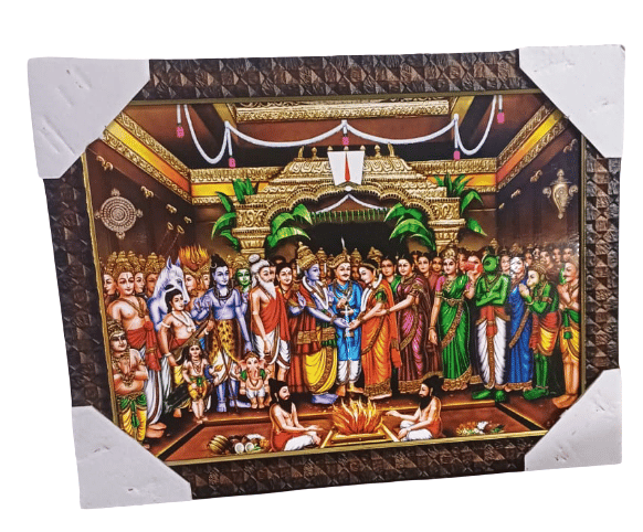 Lord Rama Sita Wedding Divine Ceremony Framed Religious Wall Art Print