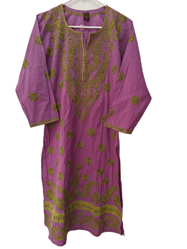 Elegant Embroidered Purple Kurta
