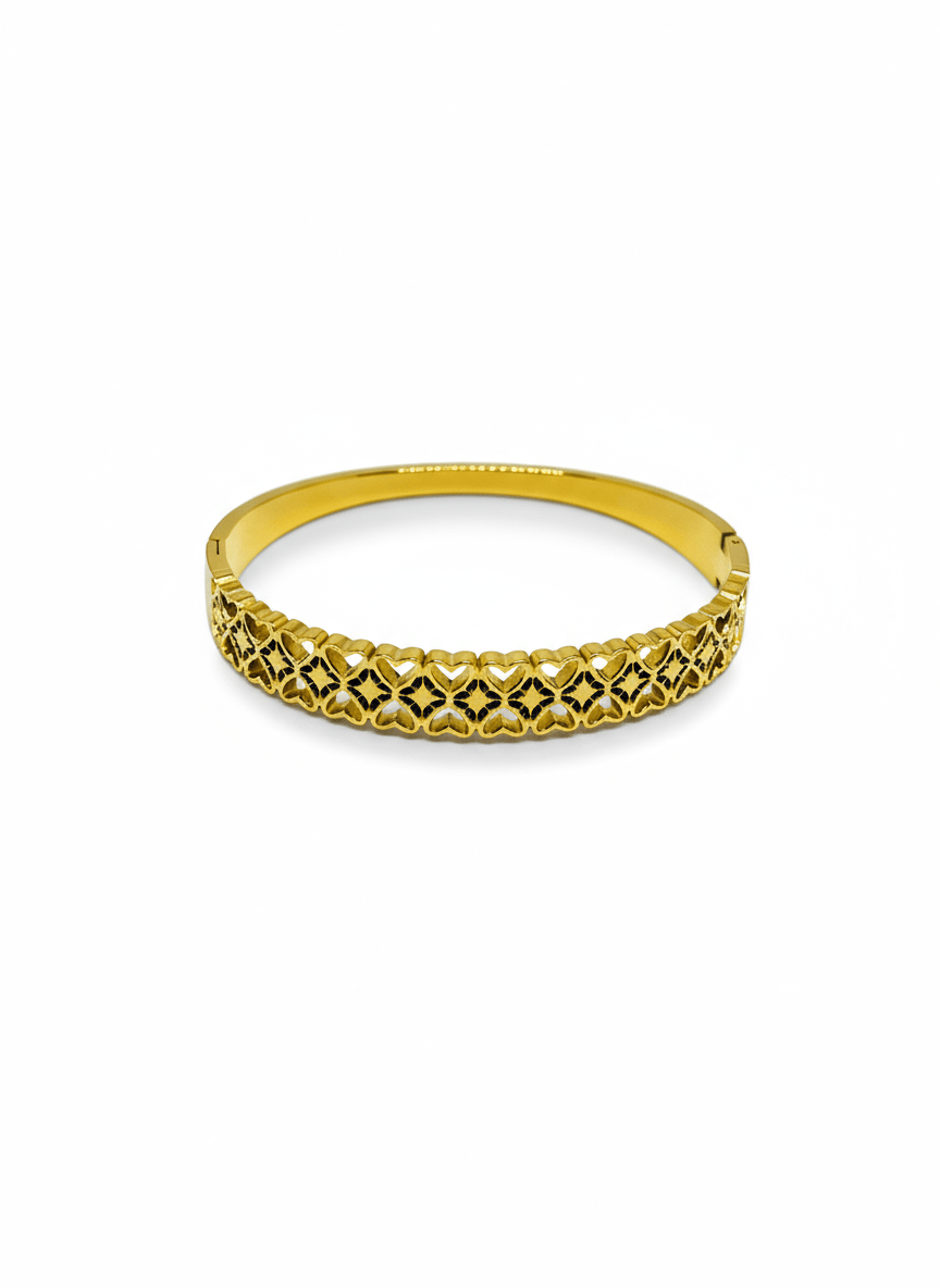 Elegant Gold-Plated Cut-Out Design Bangle for Women