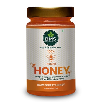 BMS NATURALS 100% Natural Raw Forest Honey - Pure & Unprocessed (325g)