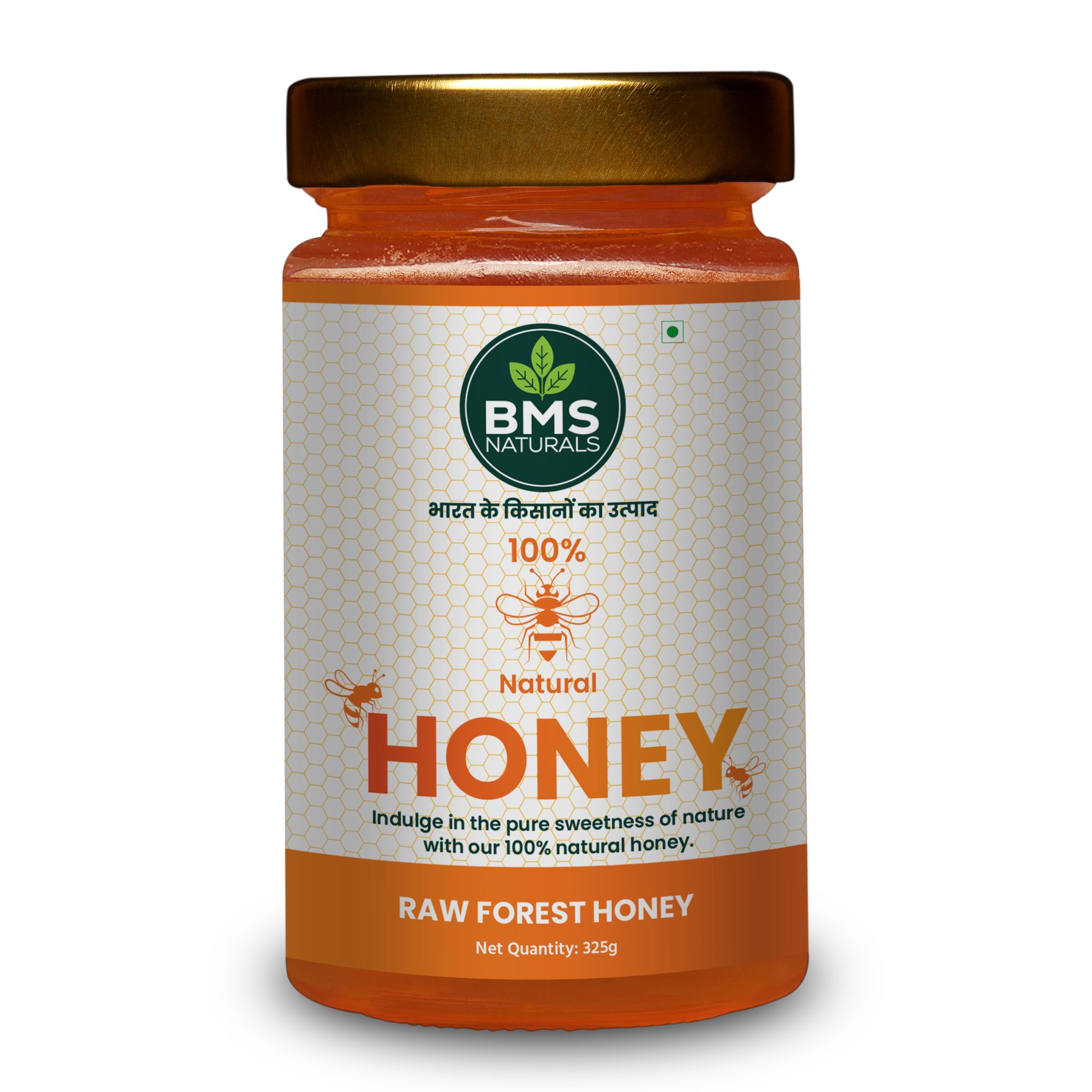 BMS NATURALS 100% Natural Raw Forest Honey - Pure & Unprocessed (325g)