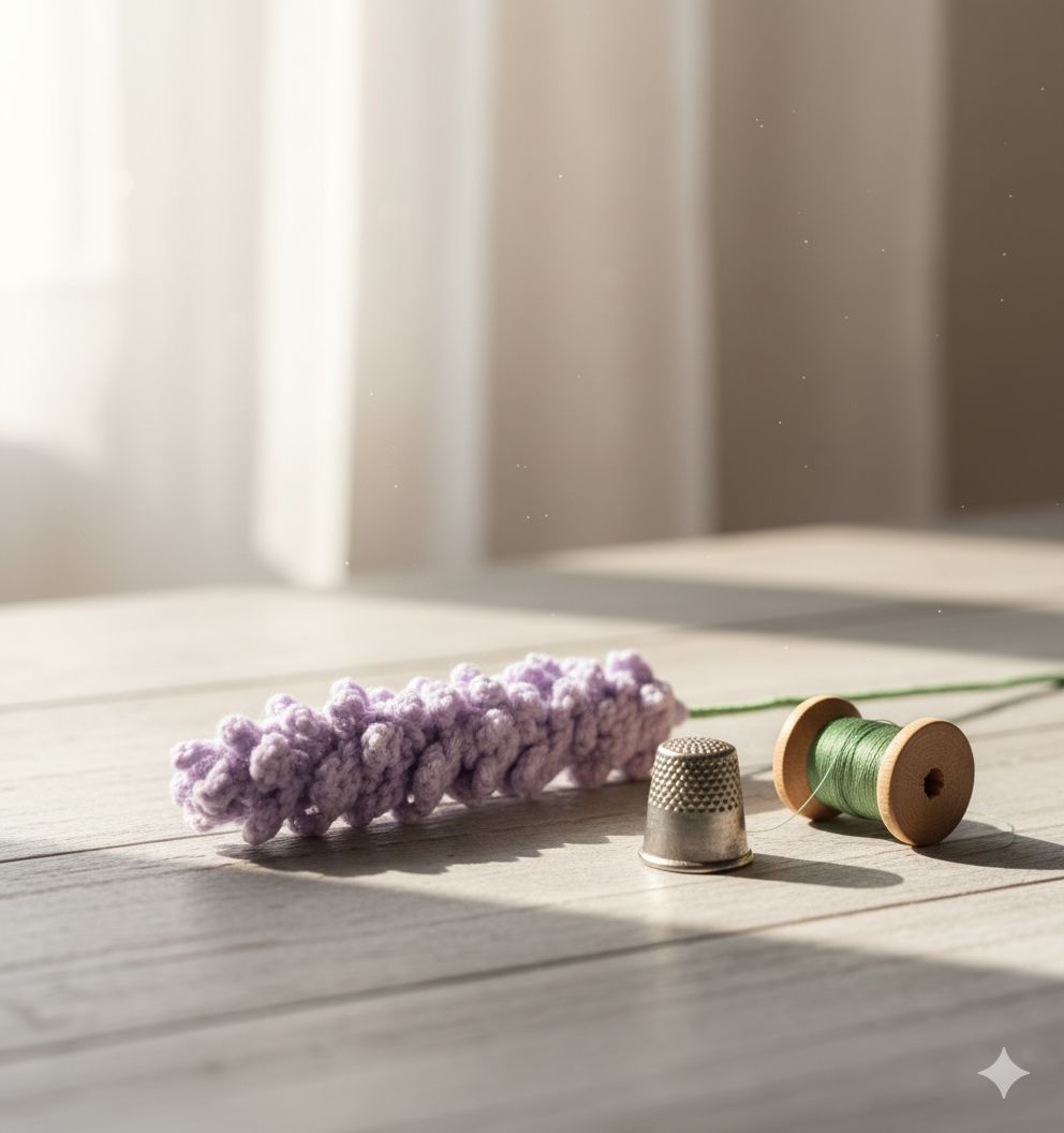 Handmade Crocheted Lavender Flower Decor 1 piece