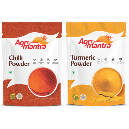 Agro Mantra Red Chilli  And Turmeric Powder 500gm Each