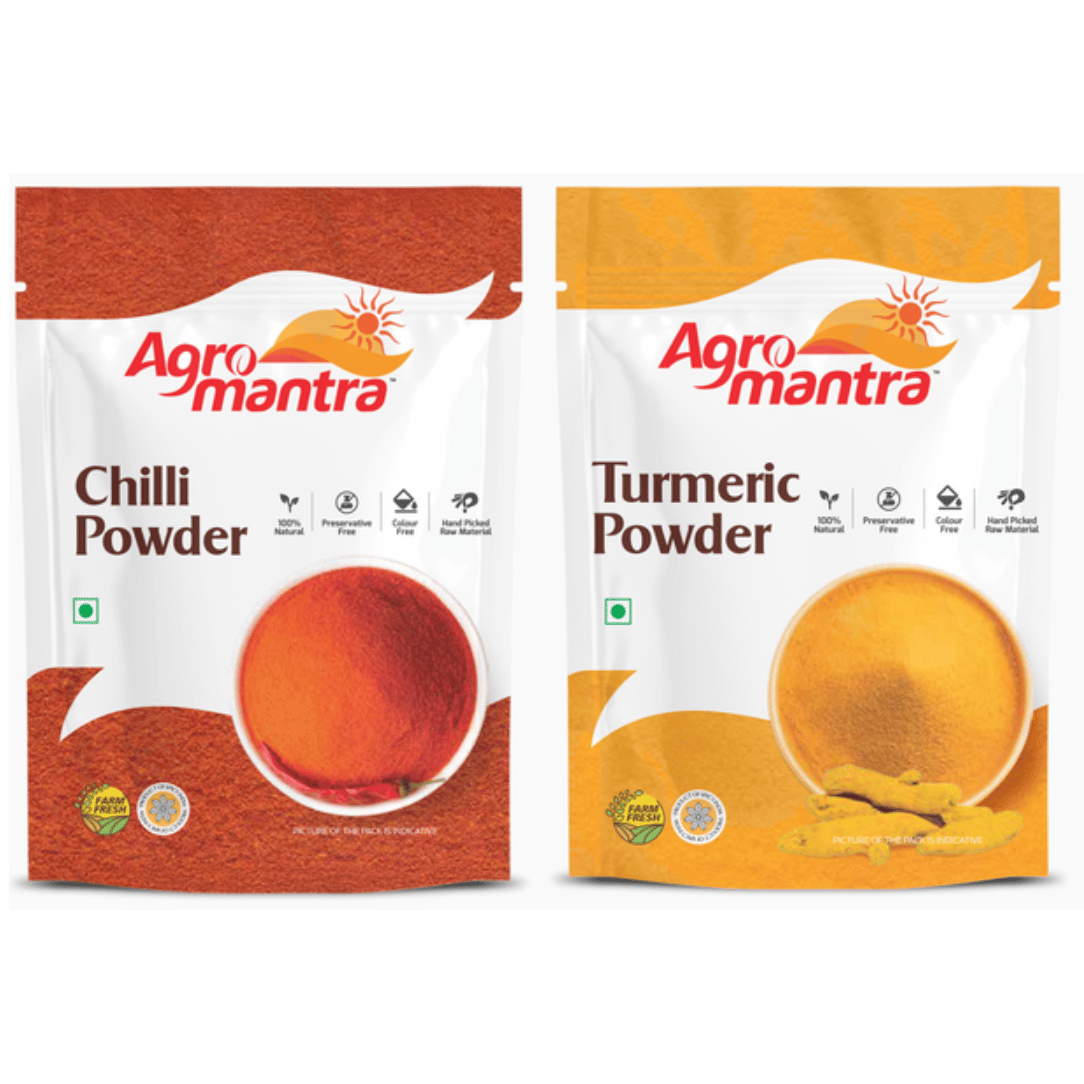 Agro Mantra Red Chilli  And Turmeric Powder 500gm Each