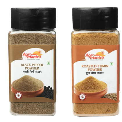 Agro Mantra Combo Of Black Pepper & Roasted Cumin Powder 100gm Each (pack of 3)