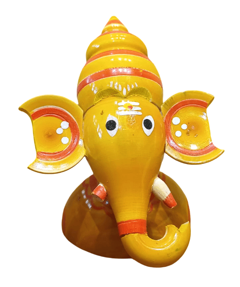 Handcrafted Yellow Lord Ganesha Idol Elephant God Statue for Home Decor