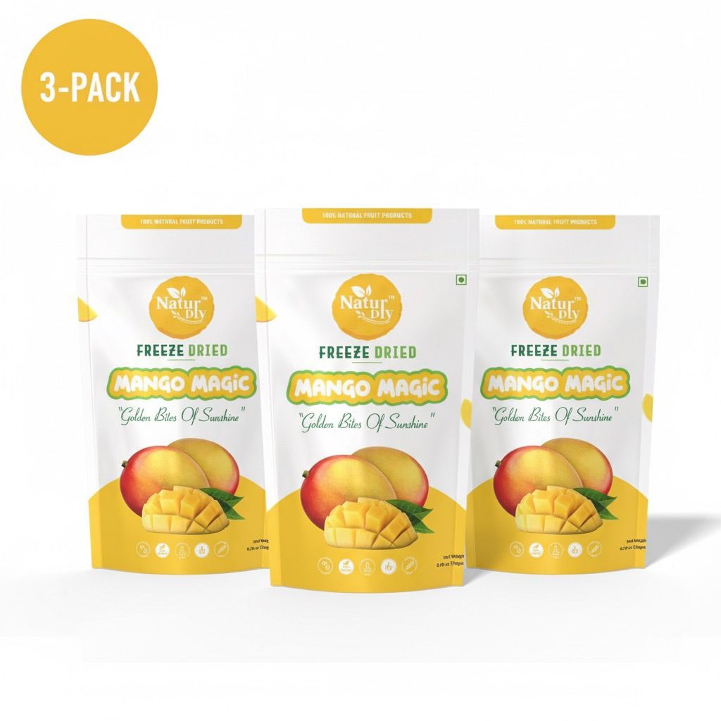 NaturDry Freeze Dried Mango Magic 3-Pack - Golden Bites Of Sunshine
