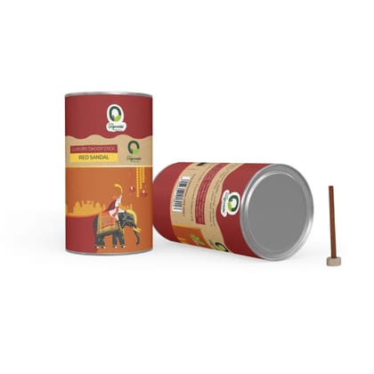 Prime Orgoveda Red Sandal Dhoop Sticks | 100% Natural, Charcoal-Free | Long-Lasting Divine Aroma for Prayer, Pooja, Meditation & Relaxation | Handcrafted Premium Dhoop (Pack of 40 Sticks)