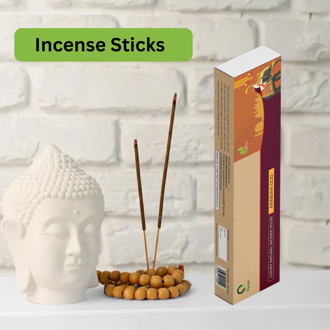 Prime Orgoveda Arabian Oud Incense Sticks | 100% Natural Charcoal-Free Agarbatti | Long-Lasting Oud Aroma for Prayer, Pooja & Meditation (Pack of 50 Sticks)