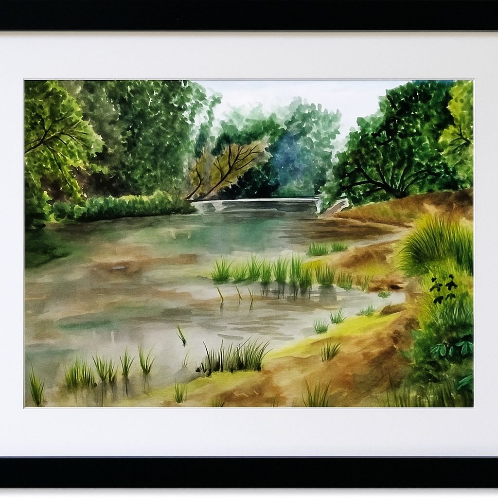 Tranquil Riverside – Handcrafted Nature-Inspired Wall Art